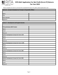 Form 27 Rita Mef Application for Net Profit Returns - Ohio, Page 2