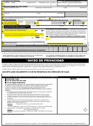 Document preview: Formulario De Inscripcion De Votantes - New Mexico (Spanish)