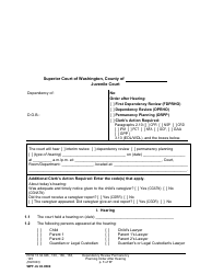 Document preview: Form WPF JU03.0500 Order After Hearing: First Dependency Review/Dependency Review/Permanency Planning (Fdprho) (Dprho) (Orpp) - Washington