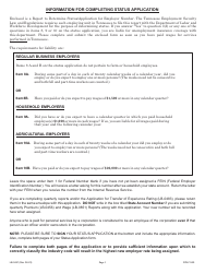 Form LB-0441 Report to Determine Status - Application for Employer Number - Tennessee, Page 3