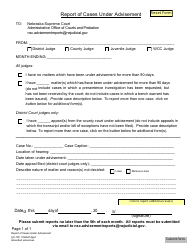 Document preview: Form CH6ART1APP1 Report of Cases Under Advisement (All Case Types) - Nebraska