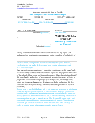 Form CC2:1 Waiver and Plea of Guilty - Nebraska (English/Spanish), Page 3