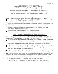 Document preview: Form SHP-716 Missouri Endangered Person Advisory - Missouri