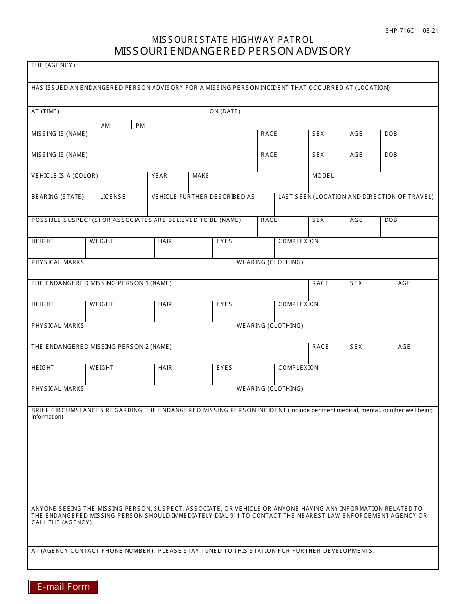 Form Shp 716 Fill Out Sign Online And Download Fillable Pdf Missouri Templateroller 1198