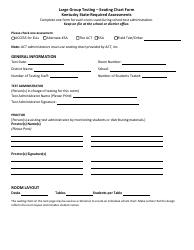 Large Group Testing - Seating Chart Form - Kentucky