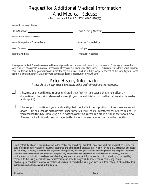 Form D-36  Printable Pdf