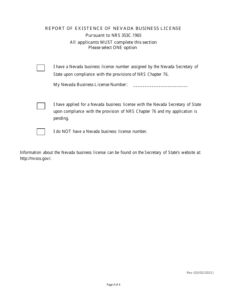 Application for Issuance or Renewal for an Elevator Mechanic Apprentice / Helper Work Card - Nevada, Page 4