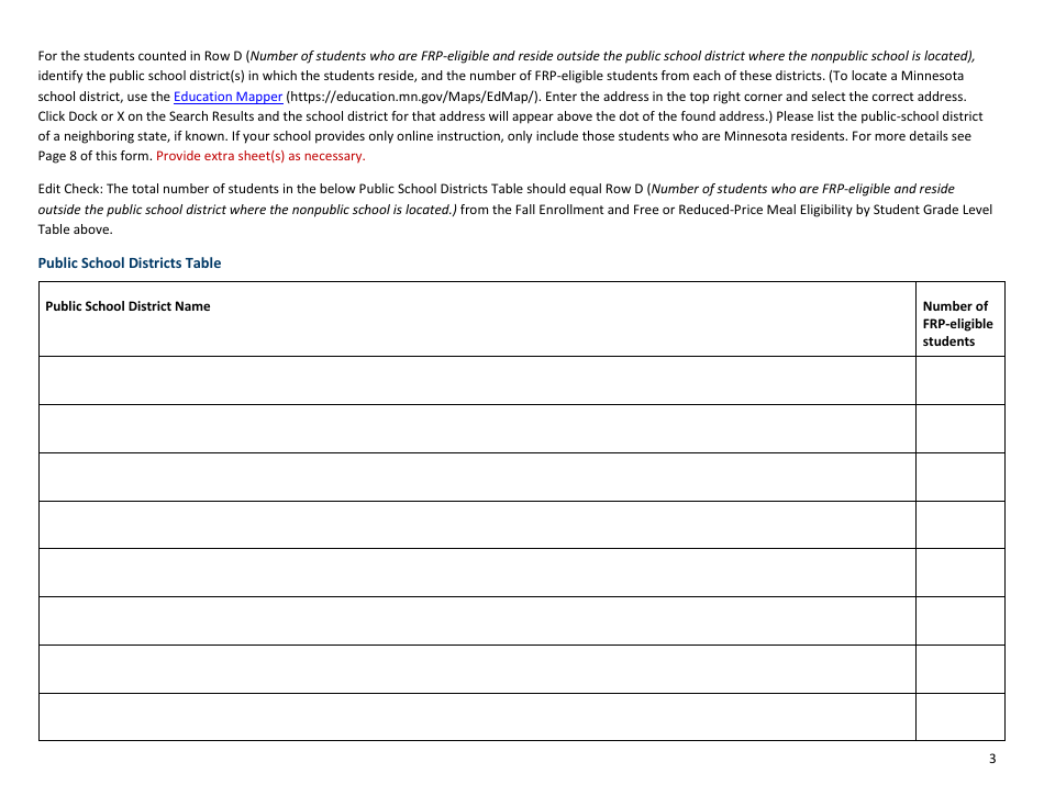 Form ED-00027-48 Nonpublic Fall Report - Minnesota, Page 3