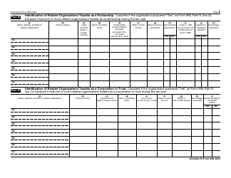 IRS Form 990 Schedule R Related Organizations and Unrelated Partnerships, Page 2