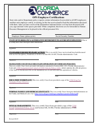 Ops Employee Certifications - Florida