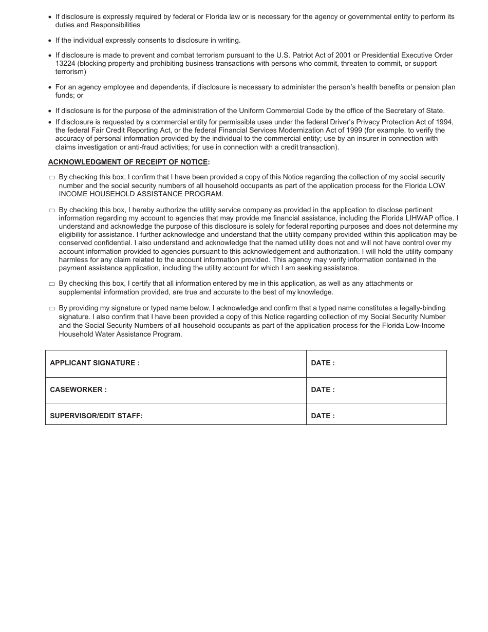 Application for the Florida Low-Income Household Water Assistance Program (Lihwap) - Florida, Page 6