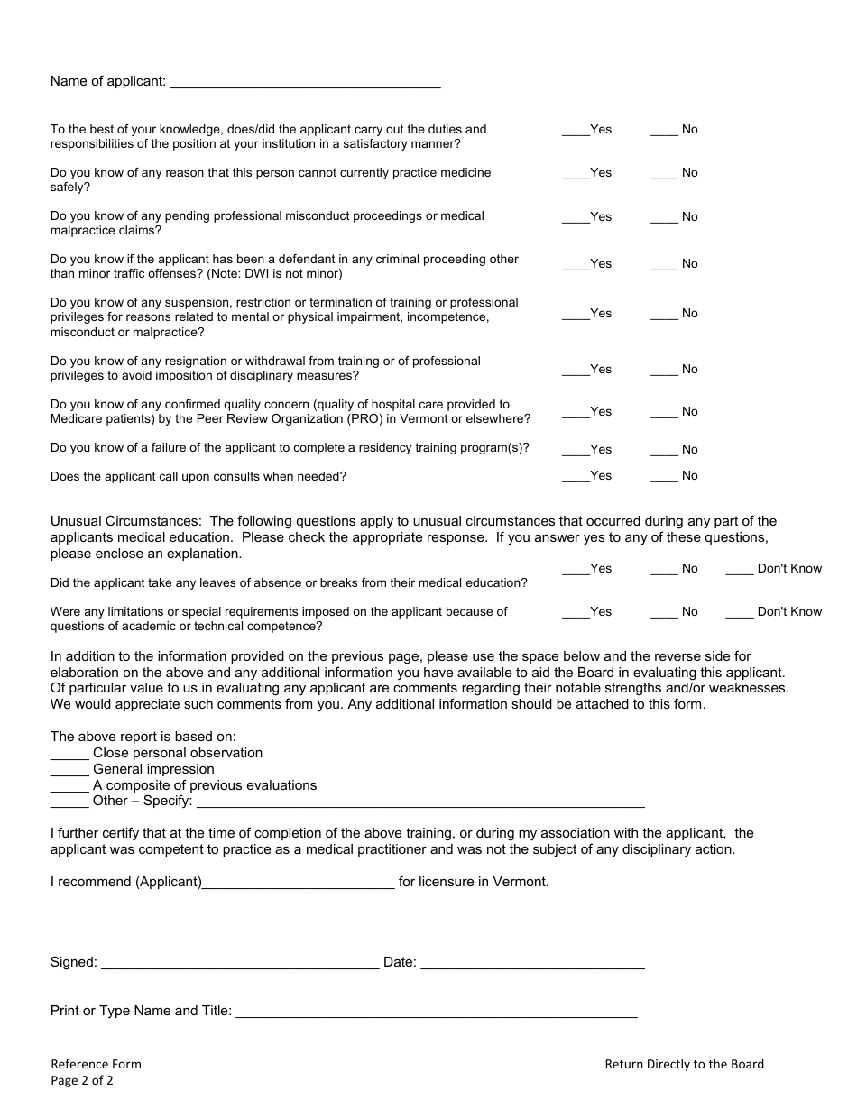 Affidavit and Authorization for Release of Information - Vermont, Page 4