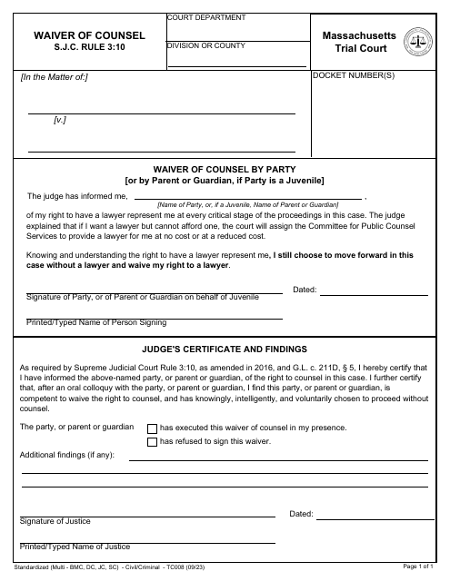 Form TC008  Printable Pdf