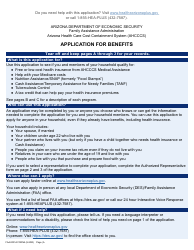 Document preview: Form FAA-0001A Application for Benefits - Arizona