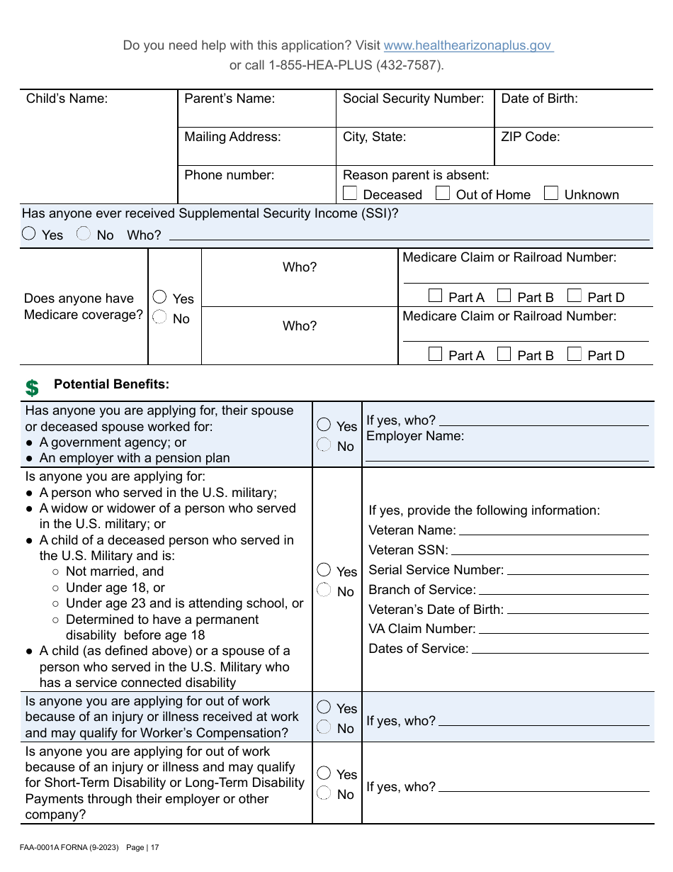 Form FAA-0001A Download Fillable PDF or Fill Online Application for ...