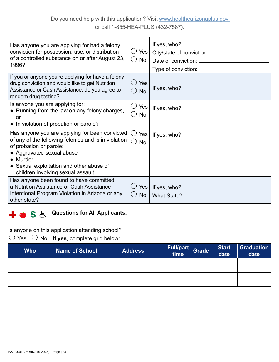 Form FAA-0001A Application for Benefits - Arizona, Page 33
