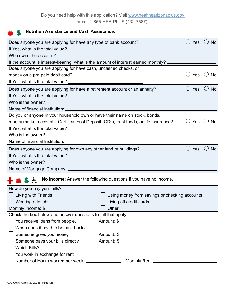 Form FAA-0001A Application for Benefits - Arizona, Page 35