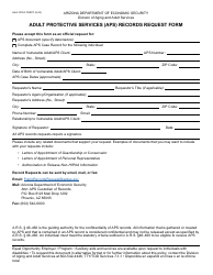Document preview: Form AAA-1301A Adult Protective Services (Aps) Records Request Form - Arizona