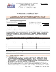 RAD Form 4 Rent History Disclosure for All Rental - Washington, D.C. (French)