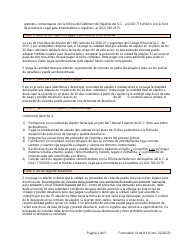 RAD Formulario 10 Aviso De Impago Y Posible Desahucio - Washington, D.C. (Spanish), Page 2