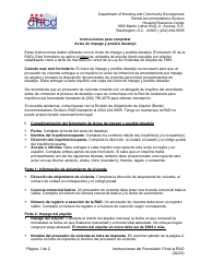 Document preview: Instrucciones para RAD Formulario 10 Aviso De Impago Y Posible Desahucio - Washington, D.C. (Spanish)