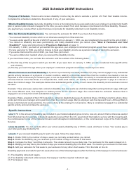 Form I-026 Schedule 2440W Disability Income Exclusion - Draft - Wisconsin, Page 2