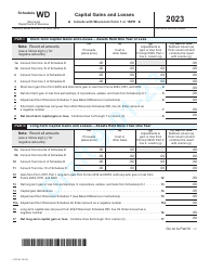 Document preview: Form I-070I Schedule WD Capital Gains and Losses - Draft - Wisconsin
