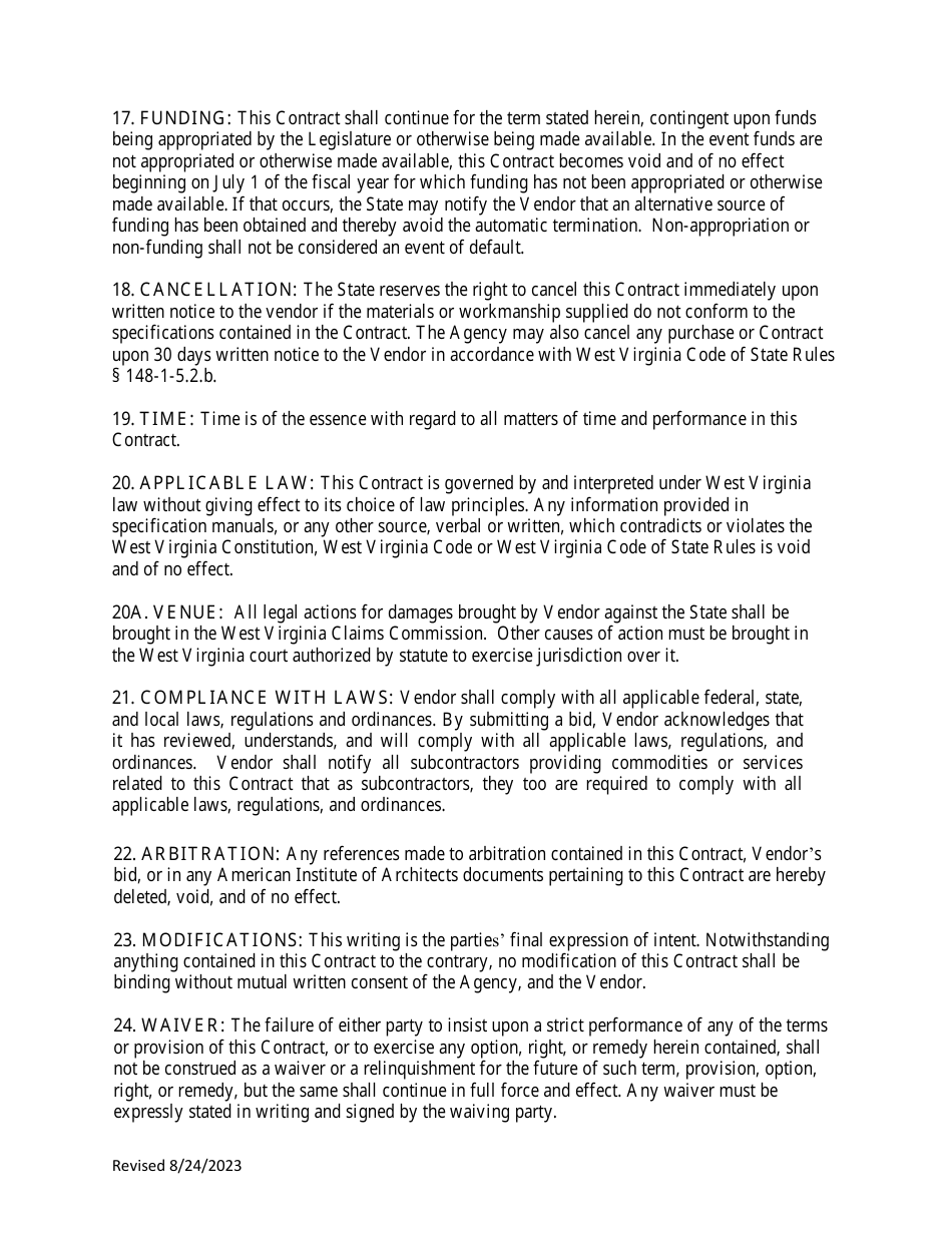 Instructions to Vendors Submitting Bids (Agency Delegated Procurements Only) - West Virginia, Page 11