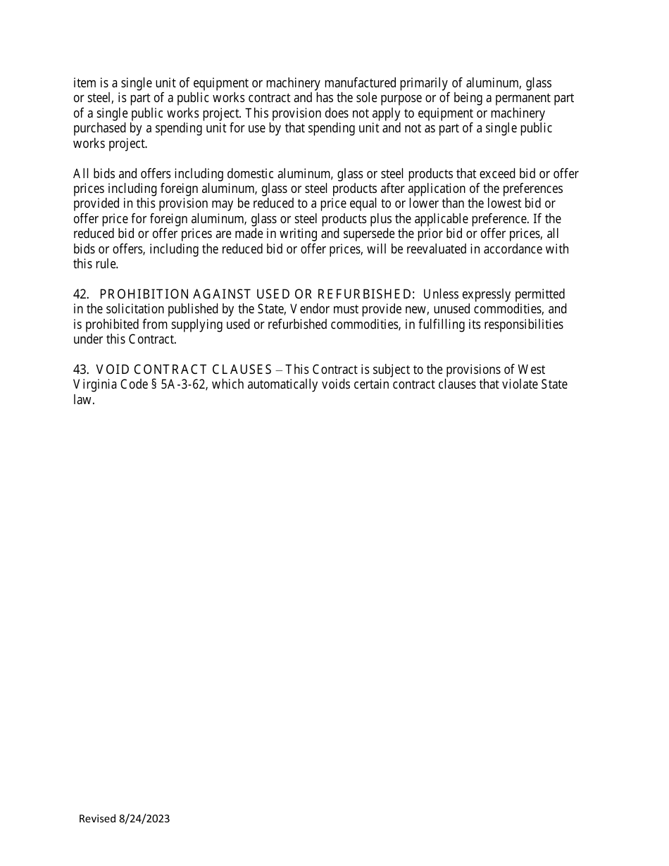 Instructions to Vendors Submitting Bids (Agency Delegated Procurements Only) - West Virginia, Page 16