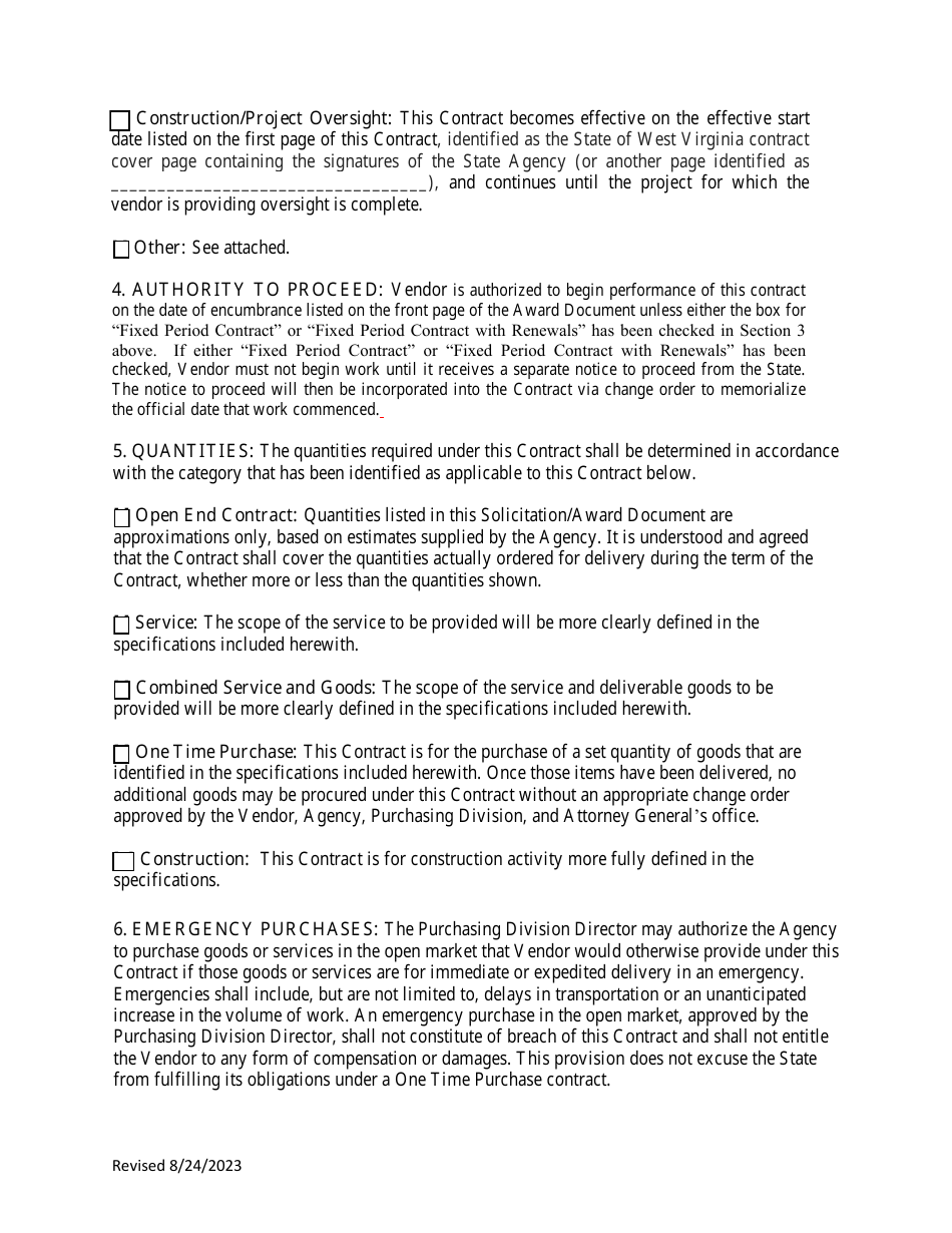 Instructions to Vendors Submitting Bids (Agency Delegated Procurements Only) - West Virginia, Page 7