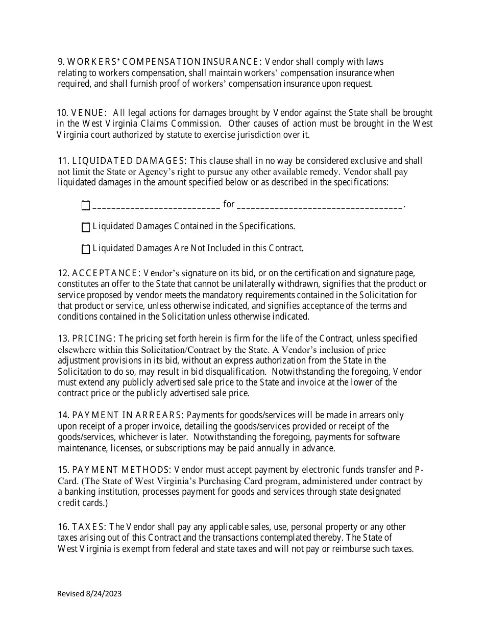 Instructions to Vendors Submitting Bids - West Virginia, Page 12
