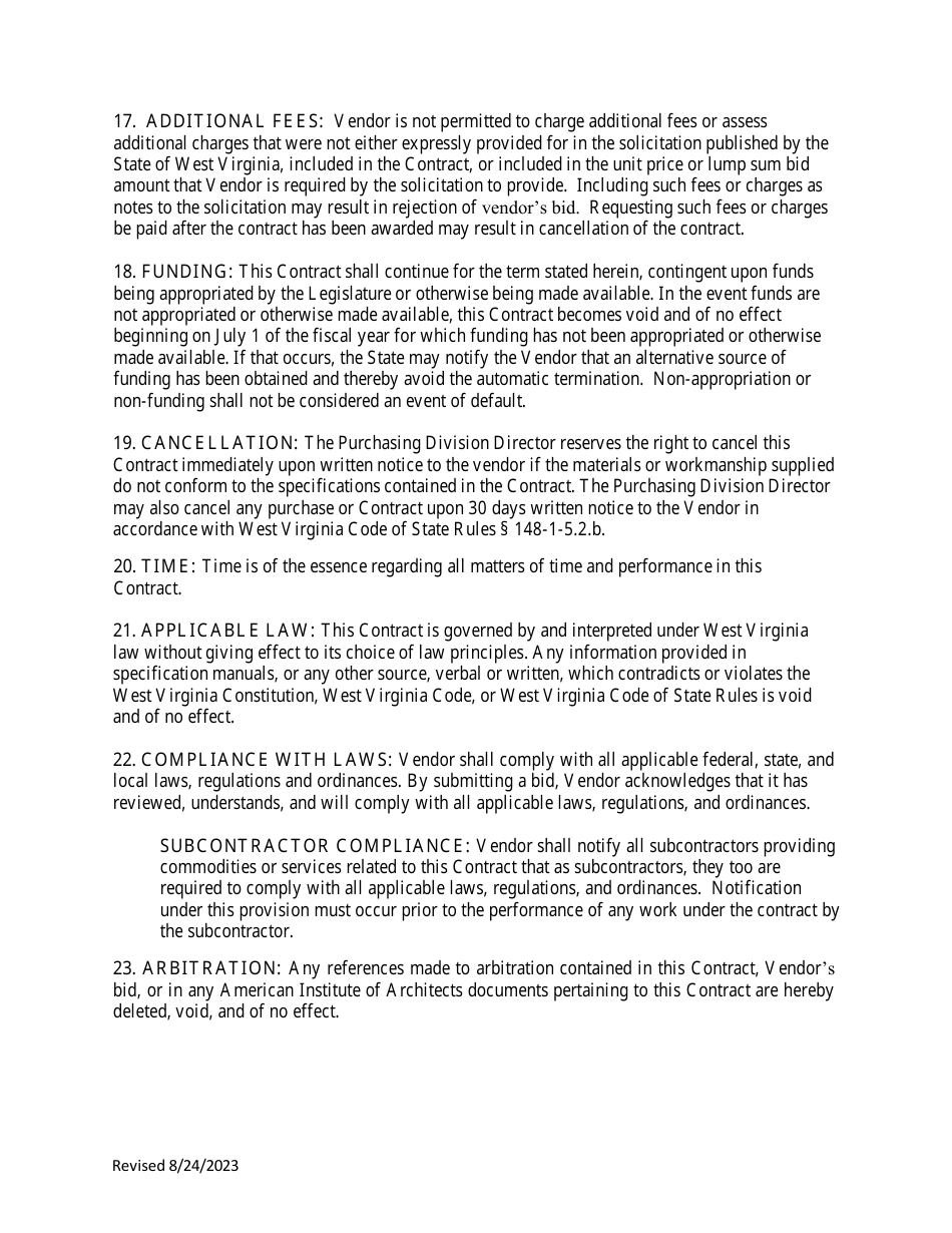 Instructions to Vendors Submitting Bids - West Virginia, Page 13