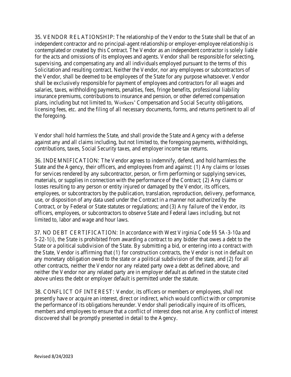 Instructions to Vendors Submitting Bids - West Virginia, Page 16