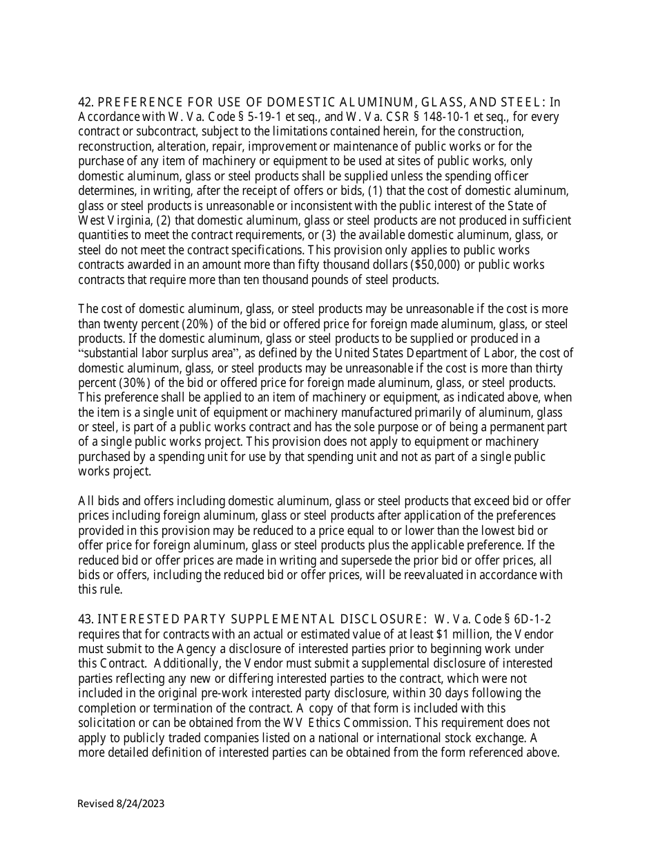 Instructions to Vendors Submitting Bids - West Virginia, Page 18