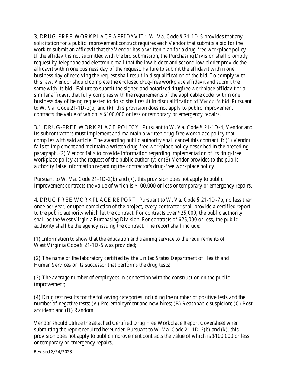 Instructions to Vendors Submitting Bids - West Virginia, Page 21