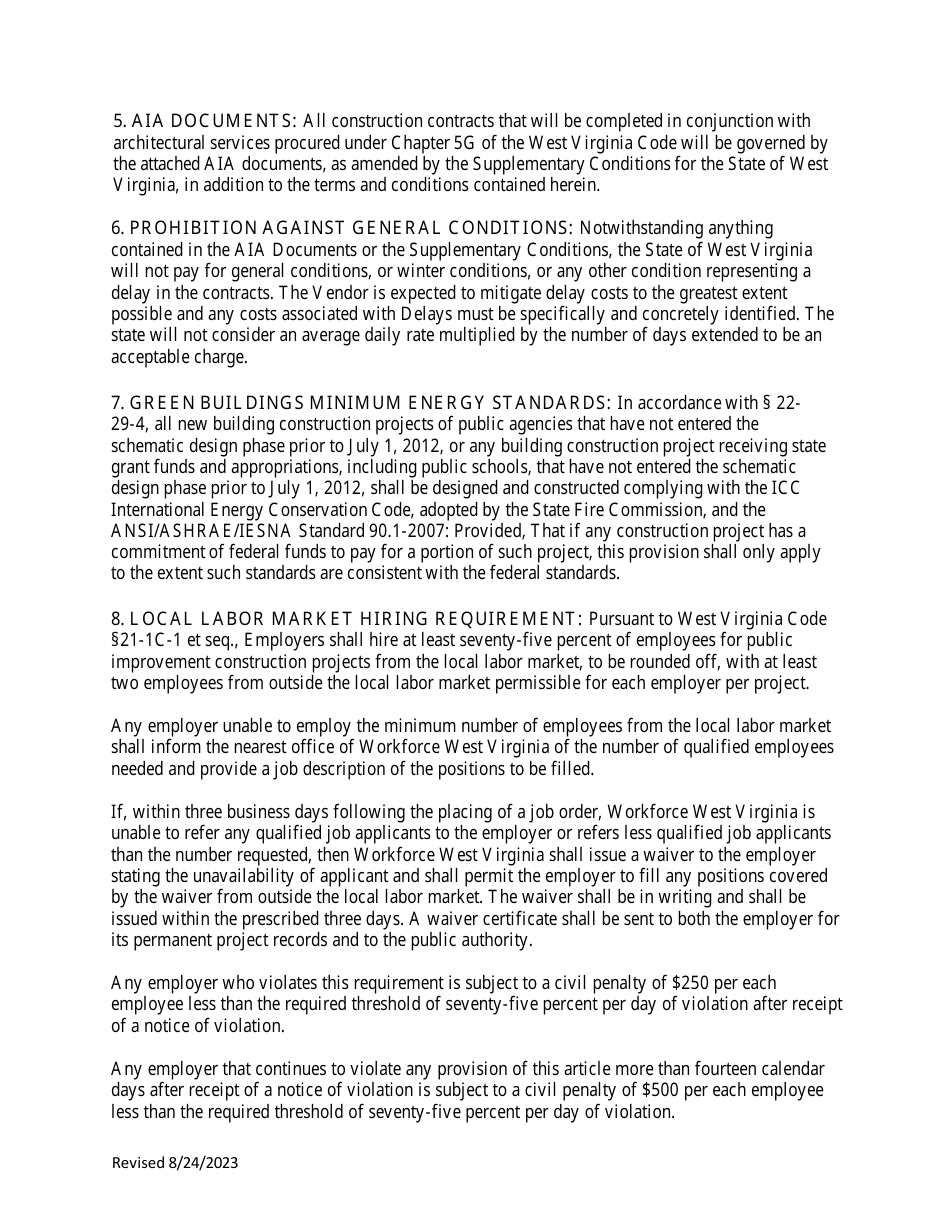 Instructions to Vendors Submitting Bids - West Virginia, Page 22