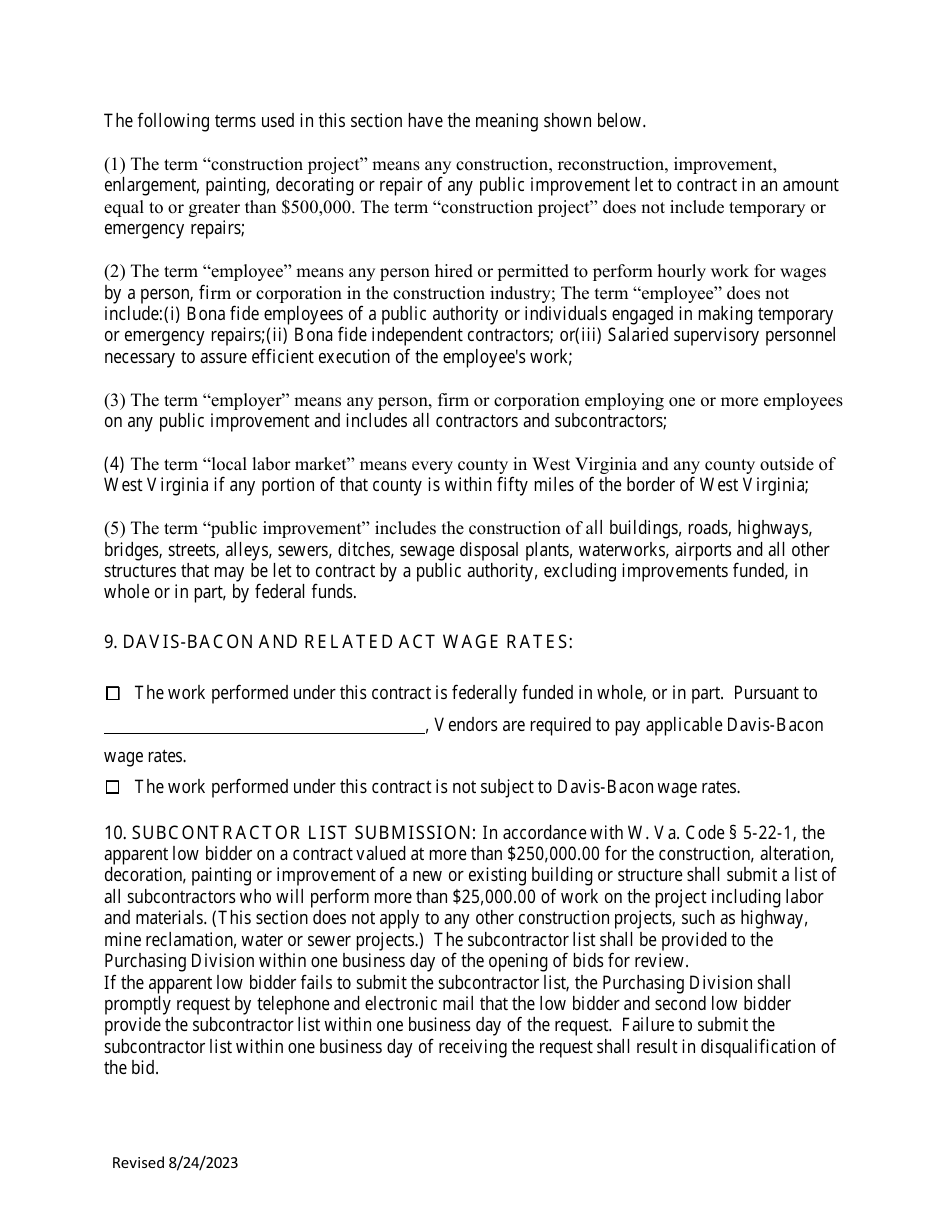 Instructions to Vendors Submitting Bids - West Virginia, Page 23