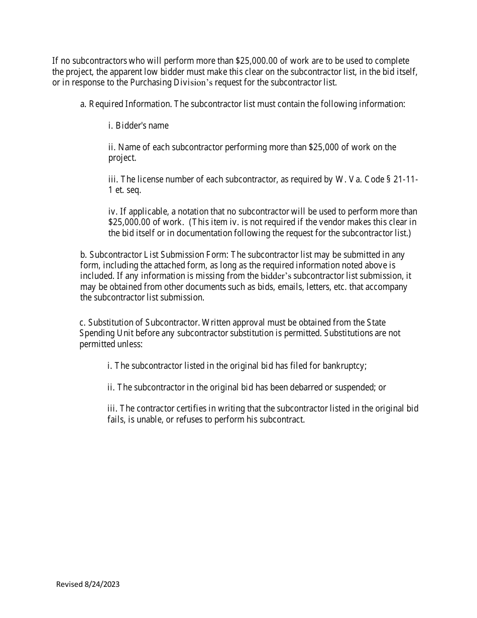 Instructions to Vendors Submitting Bids - West Virginia, Page 24