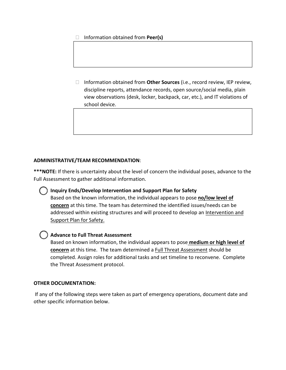Wisconsin School Threat Assessment and Management Protocol (Wstamp) - Inquiry - Wisconsin, Page 7