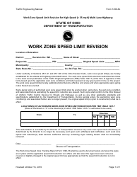 Document preview: Form 1296-6B Work Zone Speed Limit Revision - Ohio
