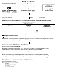 Document preview: Formulario CDF-005PE Prevencion De Plagas Y Enfermedades De Los Citricos Remesa De Evaluacion Mensual De La Tarifa Anterior - California (Spanish)
