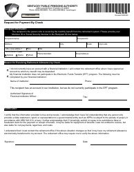 Document preview: Form 6135 Request for Payment by Check - Kentucky
