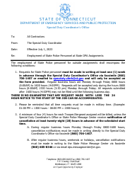 Document preview: Form DPS-693-C-3 Request and Cancellation Form for State Police Traffic Services - Connecticut, 2024