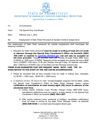 Document preview: Form DPS-691-C-1 Request and Cancellation Form for State Police Traffic Services - Highway Construction Project - Connecticut, 2024