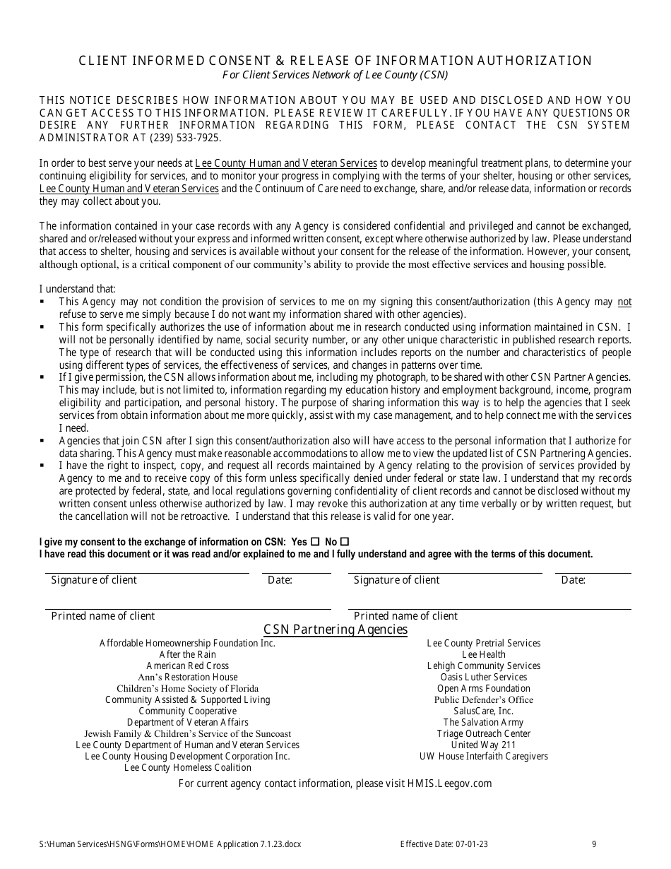 Home Down Payment Assistance Application - Lee County, Florida, Page 9