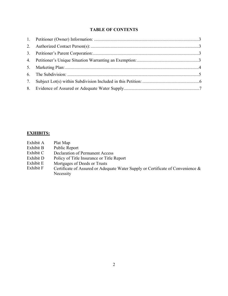 Special Order of Exemption (Spoe) - Arizona, Page 3