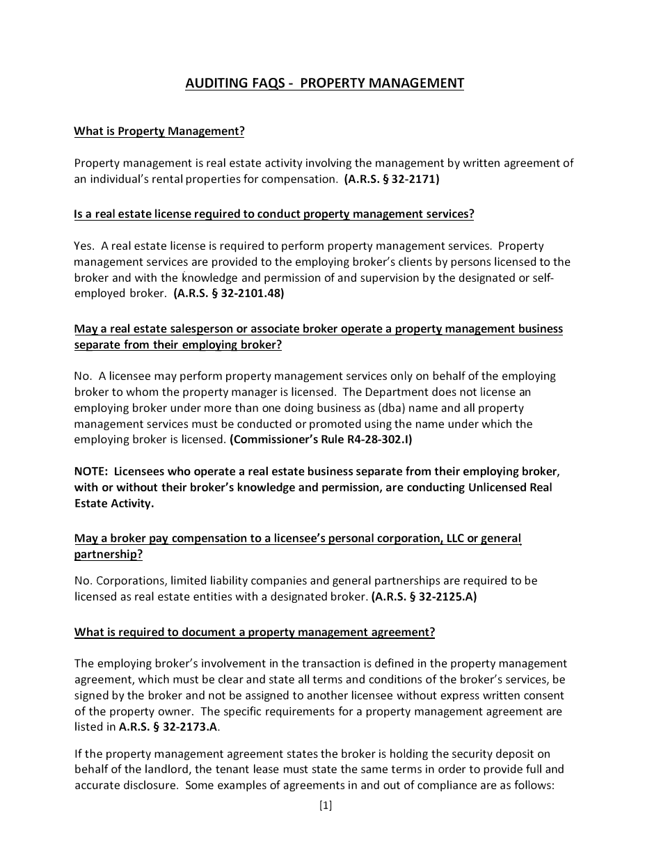 Property Management Audit Packet - Arizona, Page 14