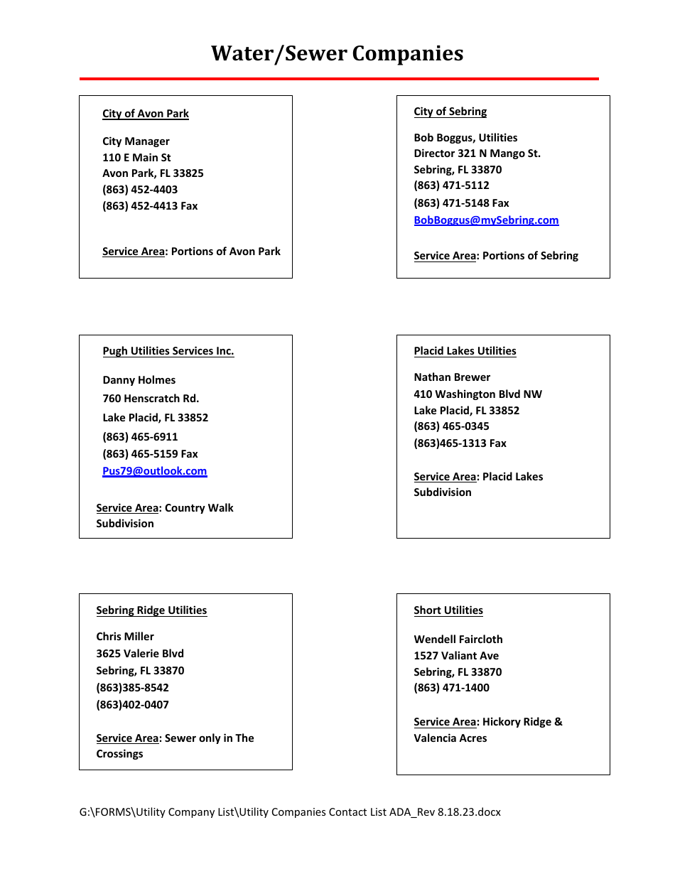 Procedures and Policy for Vacation of Right-Of-Way - Highlands County, Florida, Page 11