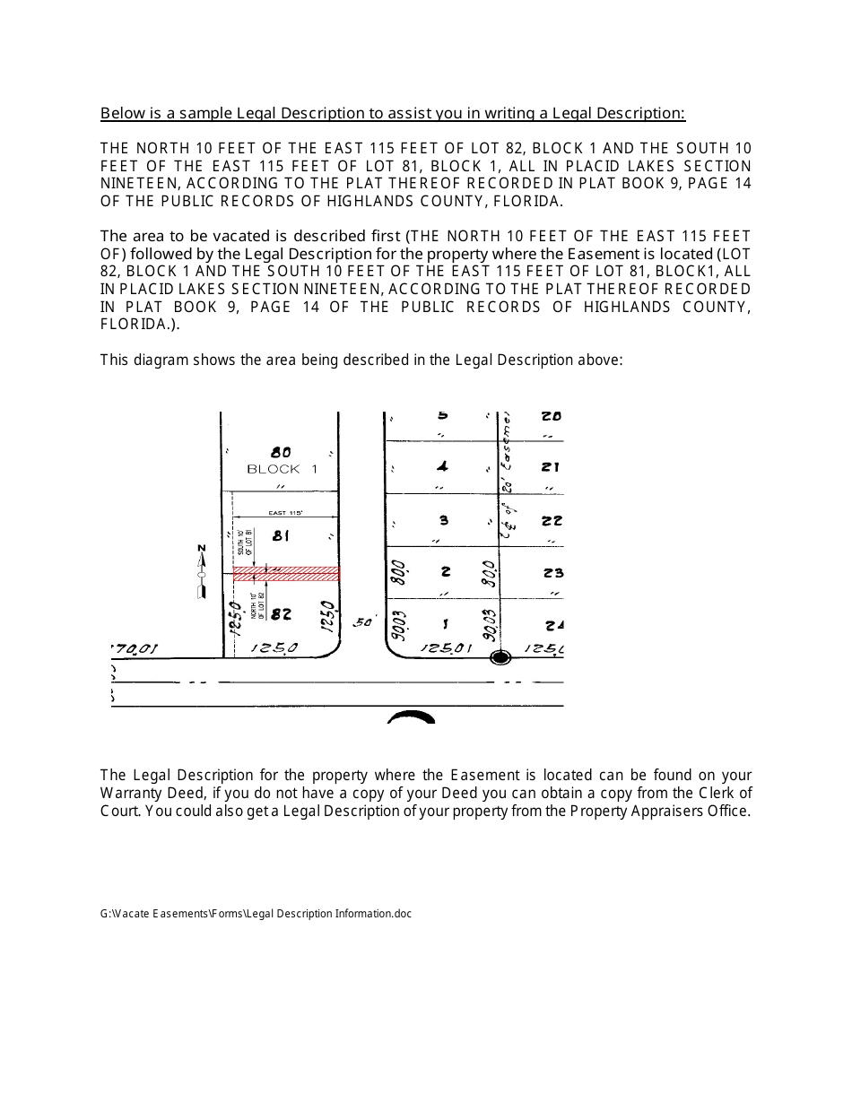 Procedures and Policy for Vacation of Right-Of-Way - Highlands County, Florida, Page 5