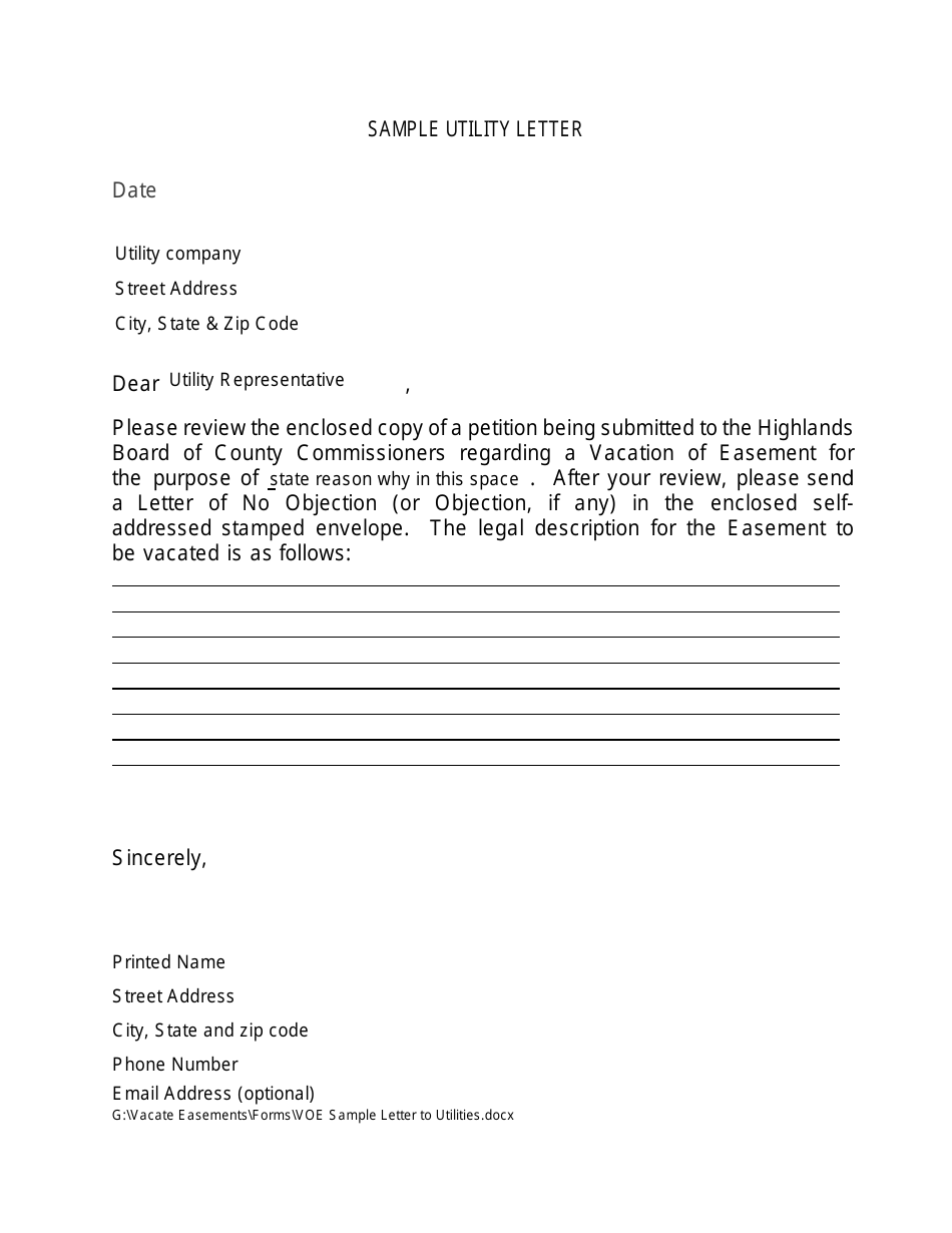 Procedures and Policy for Vacation of Right-Of-Way - Highlands County, Florida, Page 7